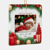 Eleganter Weihnachtsschnee Keramikornament (Rechts)