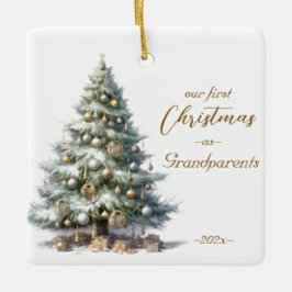 Eleganter Weihnachtsschnee Keramikornament