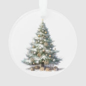 Eleganter Weihnachtsschnee Ornament (Rückseite)