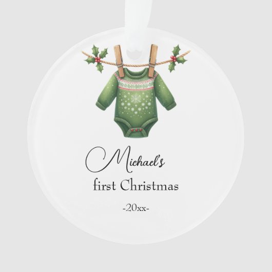 Eleganter Weihnachtsschnee Ornament (Vorderseite)