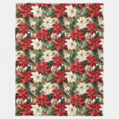 Eleganter Weihnachtsstern Rot und Weiß Fleecedecke (Vorderseite)