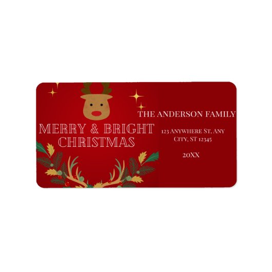 Eleganter Weihnachtsurlaub Adressaufkleber (Vorne)