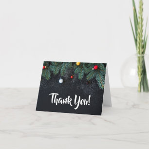 Eleganter Weihnachtsurlaub Dankeschön-Karte Dankeskarte