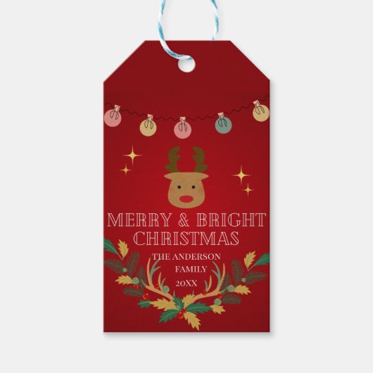 Eleganter Weihnachtsurlaub Geschenkanhänger (Vorderseite)