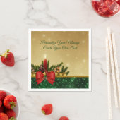 Eleganter Weihnachtsurlaub Holly, Bow & Candle Serviette (Beispiel)