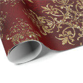 Eleganter Weihnachtsurlaub Metallic Damask Geschenkpapier (Rolleneckpunkt)