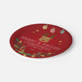 Eleganter Weihnachtsurlaub Pappteller (Schrägansicht)