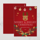 Eleganter Weihnachtsurlaub Postkarte (Vorne/Hinten)