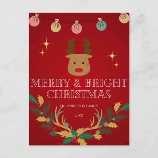 Eleganter Weihnachtsurlaub Postkarte (Vorderseite)