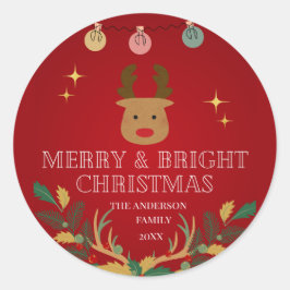 Eleganter Weihnachtsurlaub Runder Aufkleber