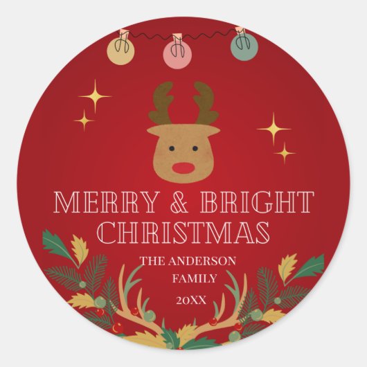 Eleganter Weihnachtsurlaub Runder Aufkleber (Vorderseite)