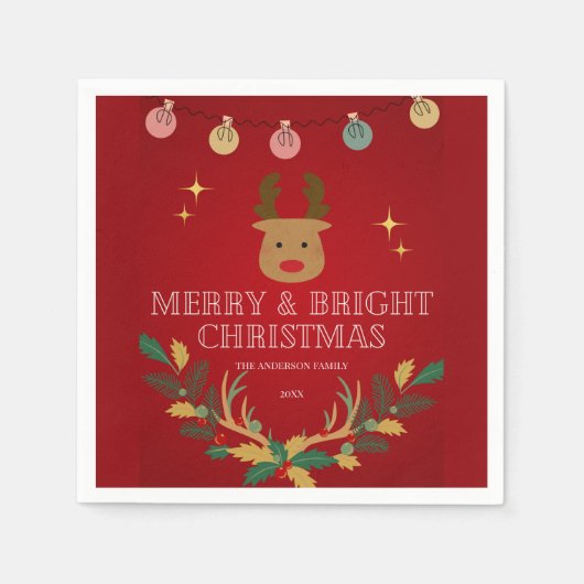 Eleganter Weihnachtsurlaub Serviette (Vorderseite)