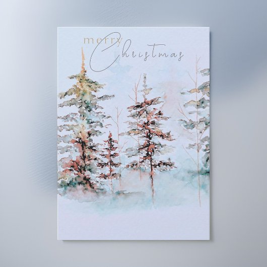 Eleganter Weihnachtswald Feiertagskarte