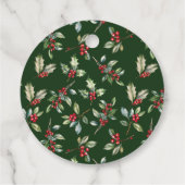 Eleganter Weihnachtswein Botanischer Geschenktag Geschenkanhänger (Rückseite)