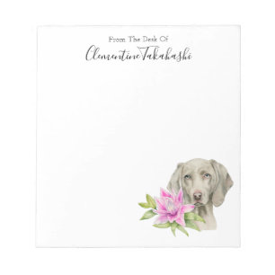 Eleganter Weimaraner-Hund Wasserfarbe Fügen Sie Notizblock