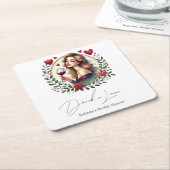 Eleganter Wein Betrunken in Liebe Brautparty Rechteckiger Pappuntersetzer (angewinkelt)