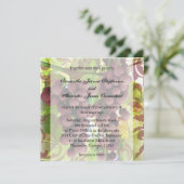 Eleganter Weinberg Lila/Grüne Trauben Hochzeit Einladung (Stehend Vorderseite)