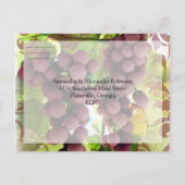 Eleganter Weinberg Lila/Grüne Trauben Hochzeit RSV Einladungspostkarte (Rückseite)