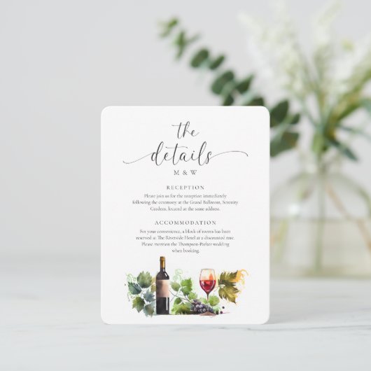 Eleganter Weinkeller Details UAWG QR-Code Begleitkarte (Stehend Vorderseite)