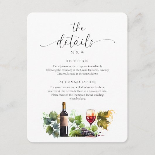 Eleganter Weinkeller Details UAWG QR-Code Begleitkarte (Vorderseite)