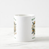 Eleganter Weise und Gold weiße Weihnachtspoinsetti Kaffeetasse (Mittel)