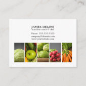 Eleganter Weiß Gemüse Ernährung Koch Visitenkarte (Vorderseite)