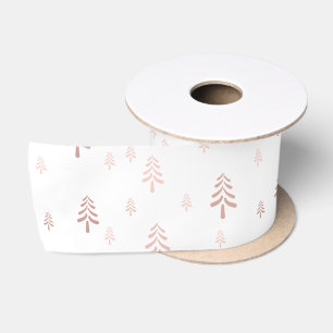 Eleganter Weiß Rosa Weihnachtsbaum Satinband