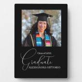 Eleganter Weiß- und Schwarzer Abschluss Fotoplatte (Vorderseite)