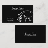 Eleganter Weiß- und Schwarzer Dalmatiner Blütenläu Visitenkarte (Vorne/Hinten)