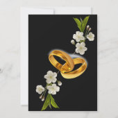 Eleganter Weißblütenzweig Save the Date Blumenzwei (Rückseite)