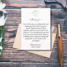 Eleganter Weiße Bow verbindet das Foto der Knoten Dankeskarte