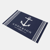 Eleganter weißer Anker | Personalisiert Fußmatte (Schrägansicht)