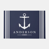 Eleganter weißer Anker | Personalisiert Fußmatte (Vorderseite)