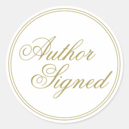 Eleganter weißer Autor unterschrieben Runder Aufkleber
