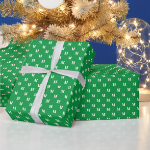 Eleganter, weißer, benutzerdefinierter Monogramm- Geschenkpapier