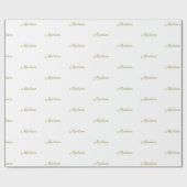 Eleganter, weißer, benutzerdefinierter Skriptname  Geschenkpapier (Flach)