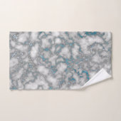 Eleganter weißer Blaue Marmor Badhandtuch Set (Handtuch)