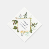 Eleganter, weißer, blauer goldfarbener Rahmen Hoch Serviette (Ecke)