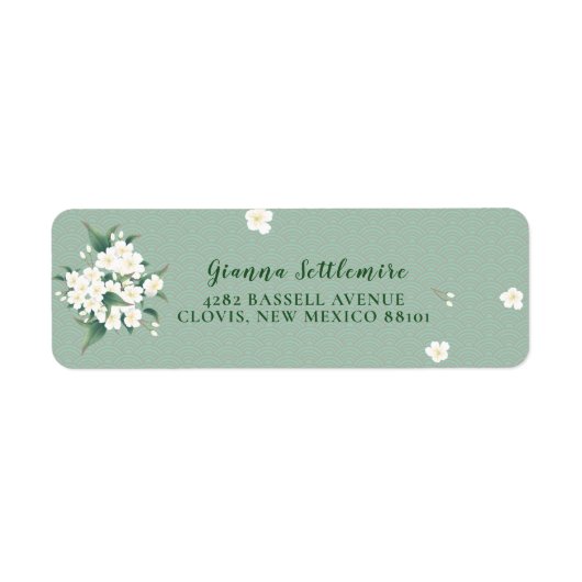 Eleganter weißer Blume Grüner Hintergrund (Vorne)