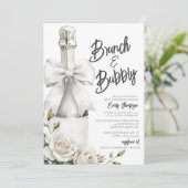 Eleganter Weißer Blumenbrunch und Bubbly (Stehend Vorderseite)