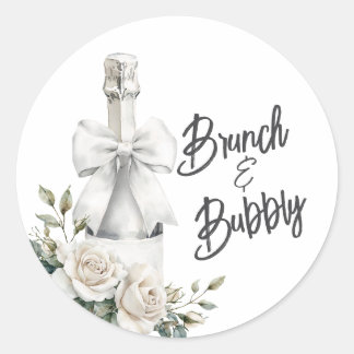 Eleganter Weißer Blumenbrunch und Bubbly Stickers