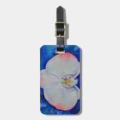 Eleganter, weißer, blumenfarbener Orchid Gepäckanhänger (Vorderseite vertikal)