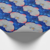 Eleganter, weißer, blumenfarbener Orchid Geschenkpapier (Ecke)