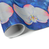 Eleganter, weißer, blumenfarbener Orchid Geschenkpapier (Rolleneckpunkt)
