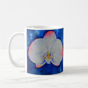 Eleganter, weißer, blumenfarbener Orchid Kaffeetasse