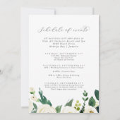 Eleganter weißer Blumenkalender Einladung (Rückseite)