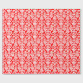 Eleganter weißer Blumenkorb roter Hintergrund Geschenkpapier (Flach)