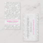 Eleganter, weißer Blumenkorsett aus Elfenbein Visitenkarte (Vorne/Hinten)