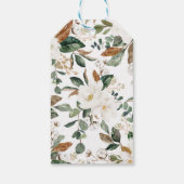 Eleganter weißer Blumenwald Deer Baby Geschenkanhänger (Rückseite)