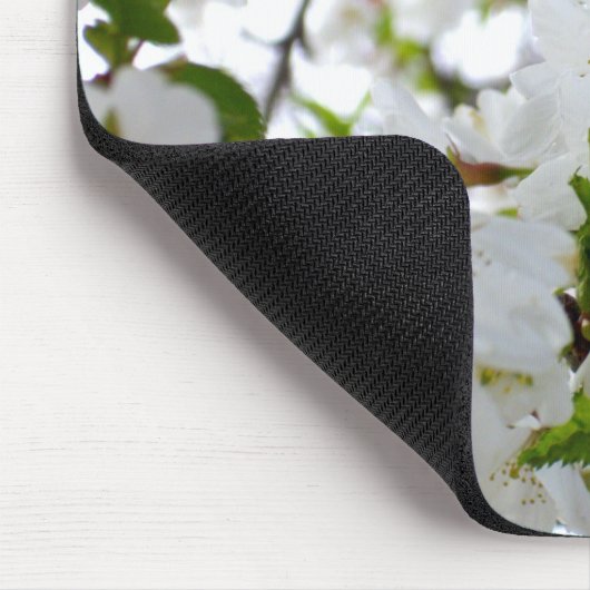 Eleganter weißer Blütenbaum Mousepad (Ecke)